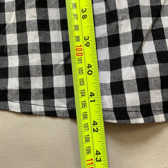 NWT Sezane MARIELLE midi DRESS Black White cotton gingham plaid 36SZ4 bust34 - Picture 7 of 8